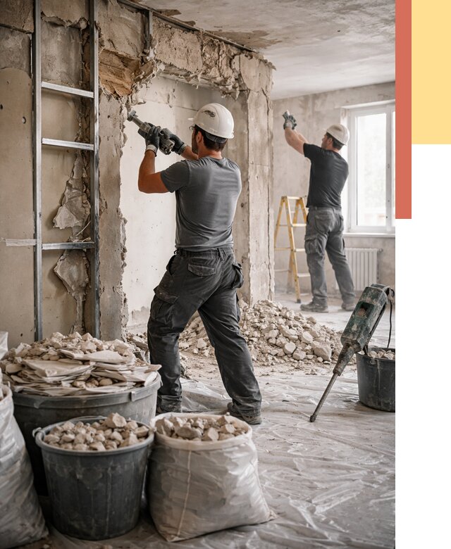 Демонтажные работы в Верхнем Уфалее от 2763 руб. — услуги и цена под ключ | ОТДЕЛОЧНИК-Врф