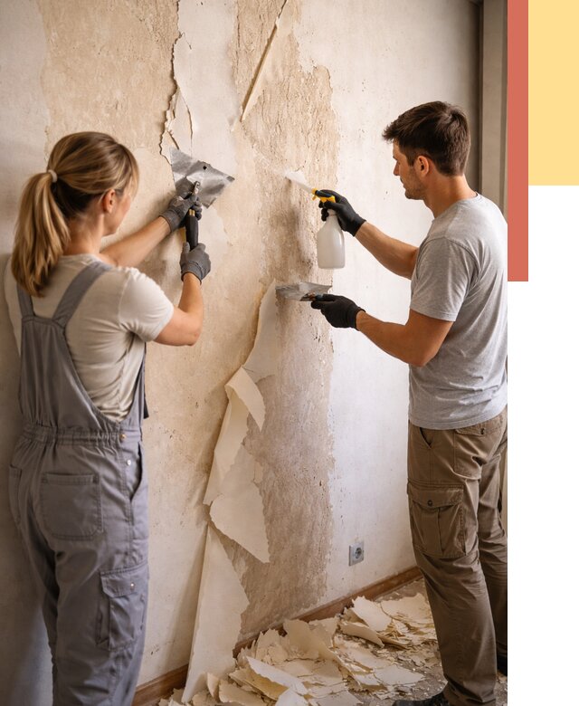 Снятие старых обоев в Верхнем Уфалее от 5373 руб. под ключ недорого | ОТДЕЛОЧНИК-Врф