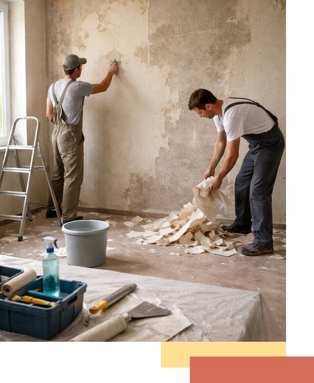 Снятие старых обоев в Верхнем Уфалее быстро и качественно