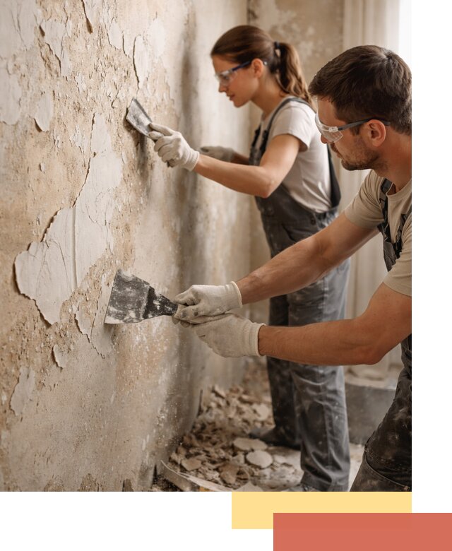 Снятие старой шпаклевки и подготовка поверхностей в Верхнем Уфалее