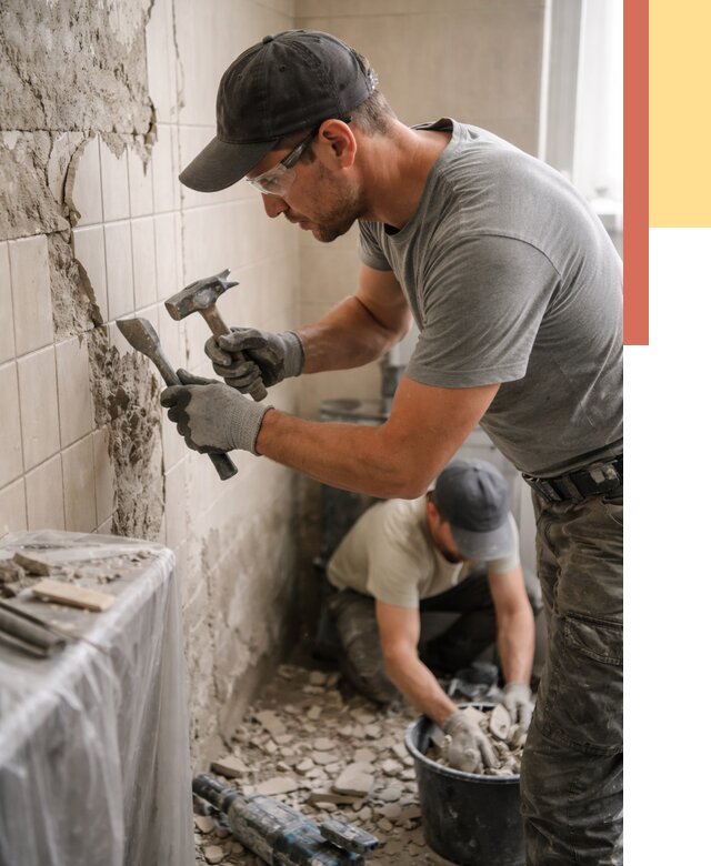 Демонтаж плитки со стен в Верхнем Уфалее от 870 руб. — быстро и недорого | ОТДЕЛОЧНИК-Врф