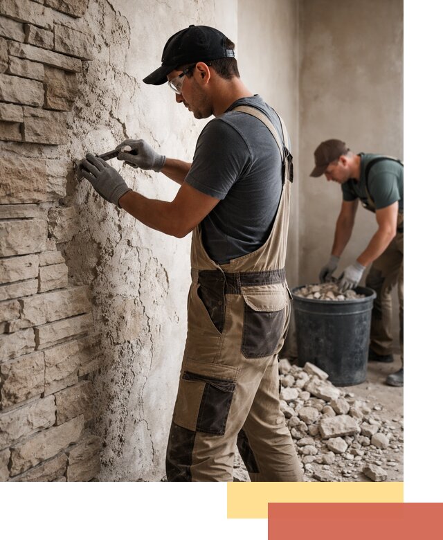 Демонтаж декоративного камня в Верхнем Уфалее профессионально и безопасно