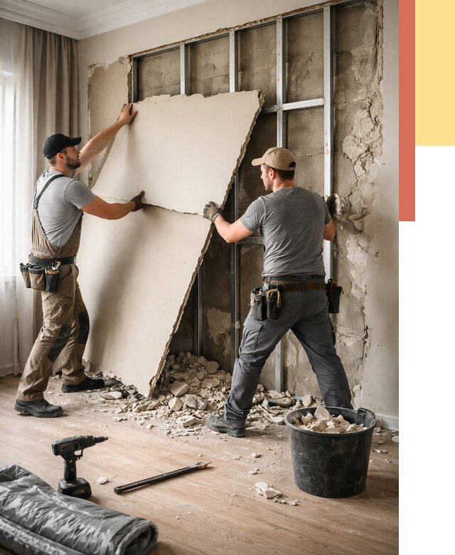 Демонтаж гипсокартона со стен в Верхнем Уфалее от 358 руб. — услуги демонтажа | ОТДЕЛОЧНИК-Врф