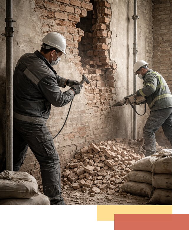 Демонтаж кирпичных стен в Верхнем Уфалее быстро и безопасно