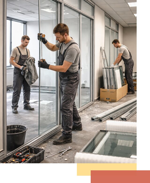 Демонтаж стеклянных перегородок в Верхнем Уфалее быстро и безопасно