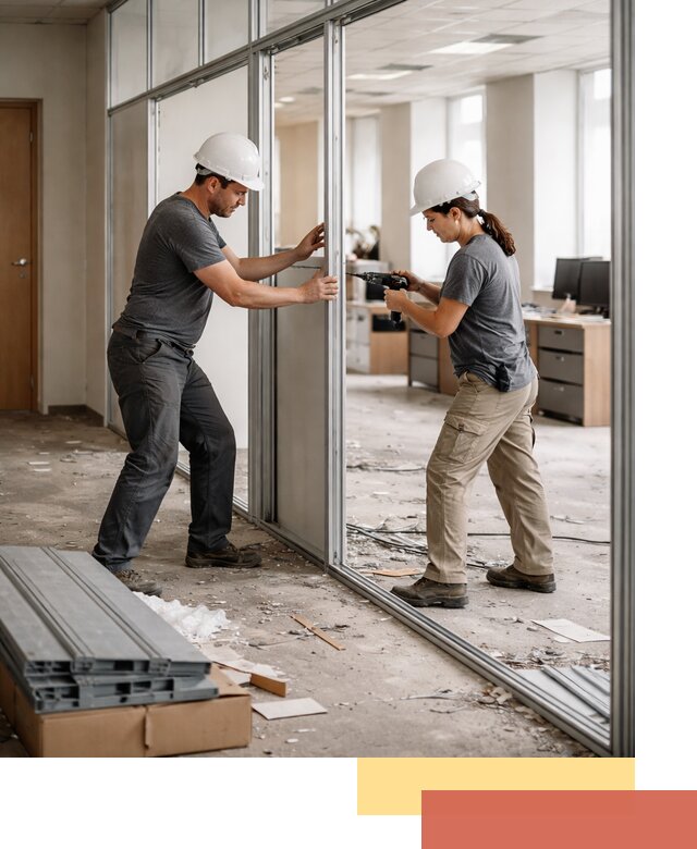 Демонтаж алюминиевых перегородок в Верхнем Уфалее быстро и аккуратно