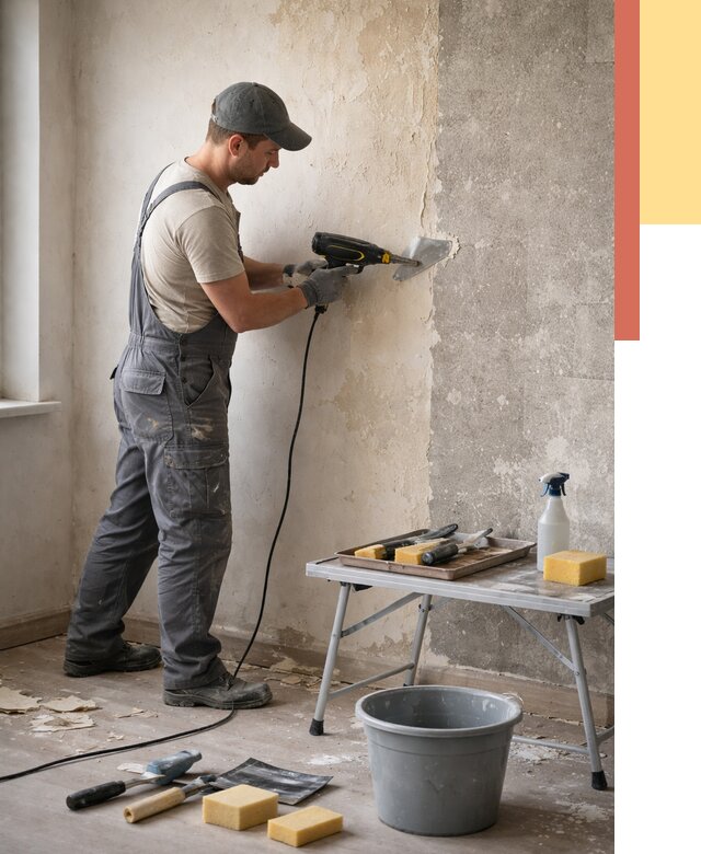 Очистка стен от клея в Верхнем Уфалее от 1893 руб. — снятие и удаление клея со стен | ОТДЕЛОЧНИК-Врф