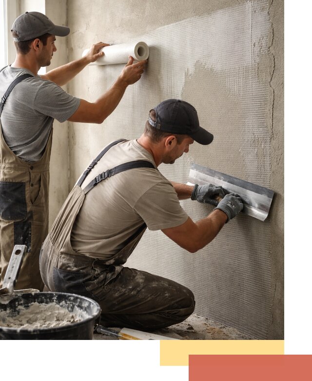 Армирование стен стеклосеткой в Верхнем Уфалее для прочной отделки