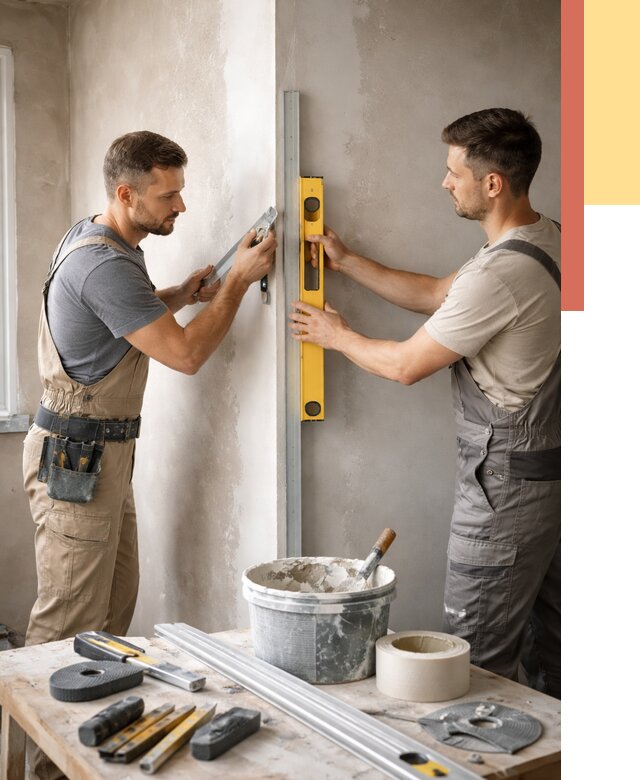 Выведение углов стен в Верхнем Уфалее от 1893 руб. быстро и недорого | ОТДЕЛОЧНИК-Врф