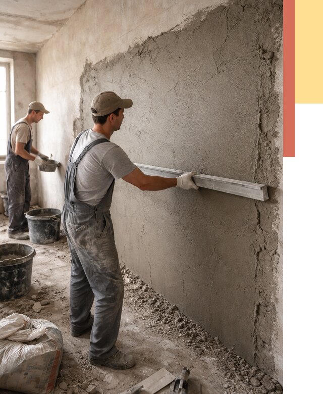 Цементная штукатурка стен в Верхнем Уфалее от 4605 руб/м2 — быстро и недорого | ОТДЕЛОЧНИК-Врф