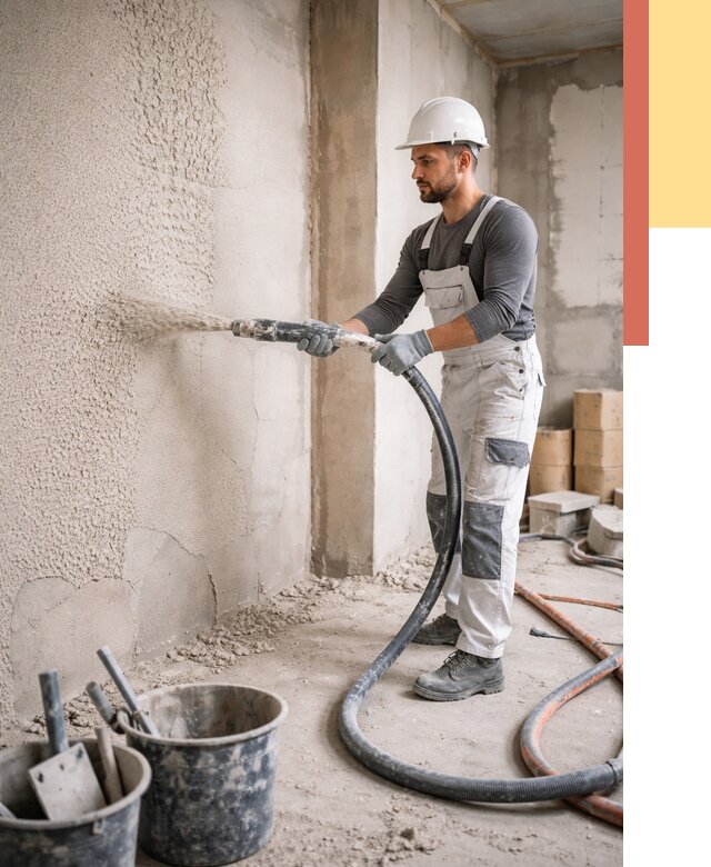 Машинная штукатурка стен в Верхнем Уфалее под ключ от 6652 руб./м2 | ОТДЕЛОЧНИК-Врф