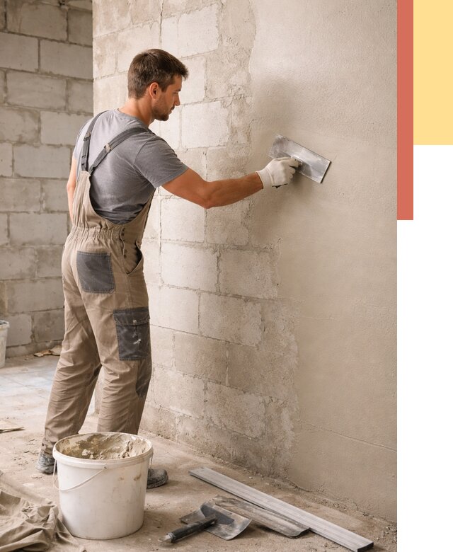 Штукатурка стен из газобетона в Верхнем Уфалее от 2149 руб./м2 — быстро и недорого | ОТДЕЛОЧНИК-Врф