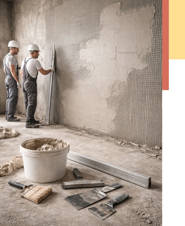 Штукатурка стен по сетке в Верхнем Уфалее от 5629 руб./м2 — быстро и недорого | ОТДЕЛОЧНИК-Врф