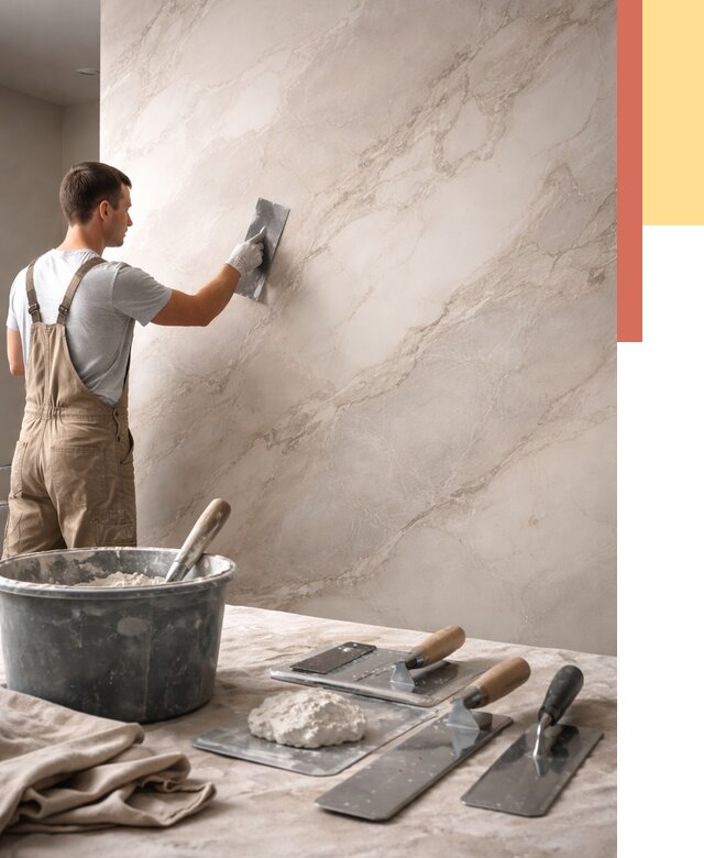 Декоративная штукатурка под мрамор в Верхнем Уфалее от 2866 руб./м² — быстро и недорого | ОТДЕЛОЧНИК-Врф