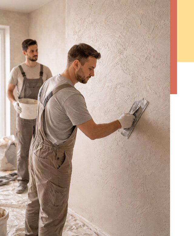 Фактурная штукатурка стен в Верхнем Уфалее от 4298 руб./м² — заказать под ключ | ОТДЕЛОЧНИК-Врф