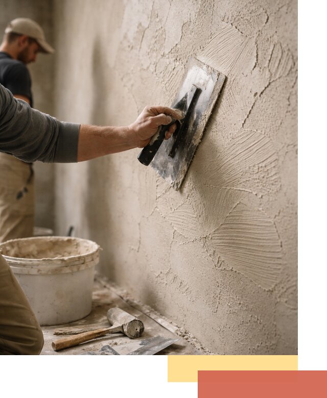 Фактурная штукатурка стен в Верхнем Уфалее — монтаж, отделка, реставрация