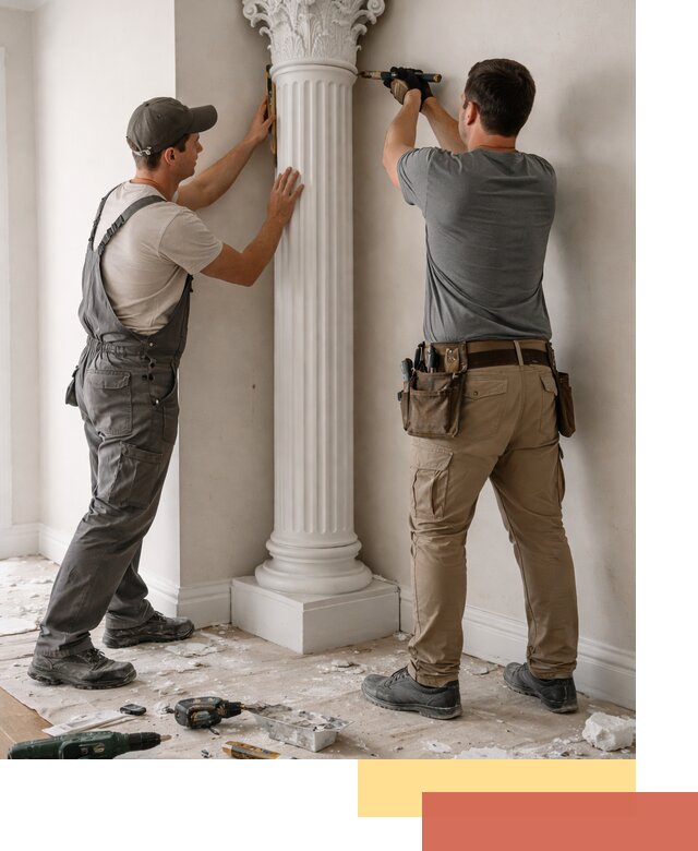 Установка декоративных колонн в Верхнем Уфалее под ключ