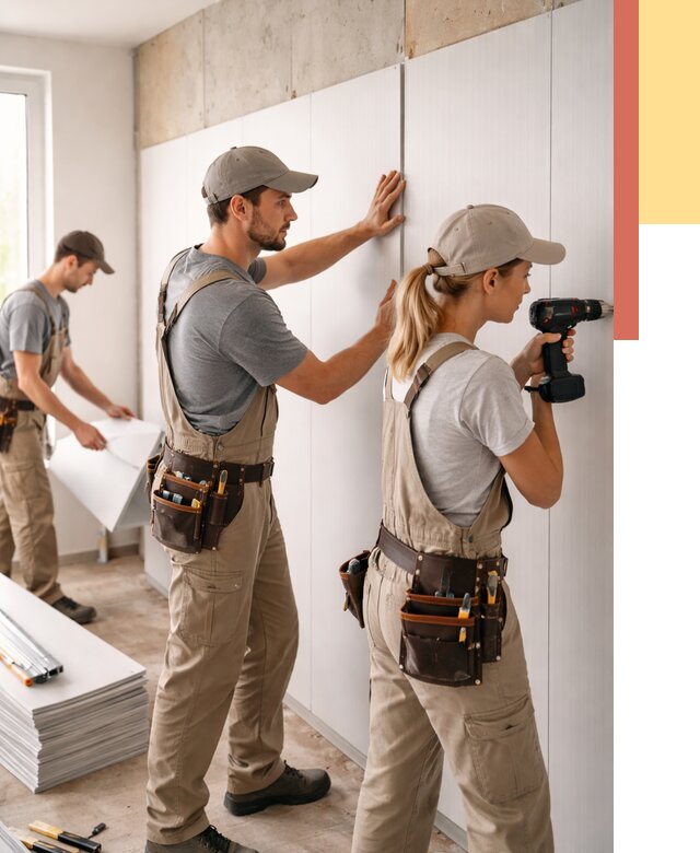 Монтаж ПВХ панелей на стены в Верхнем Уфалее от 461 руб/м2 — быстро и недорого | ОТДЕЛОЧНИК-Врф