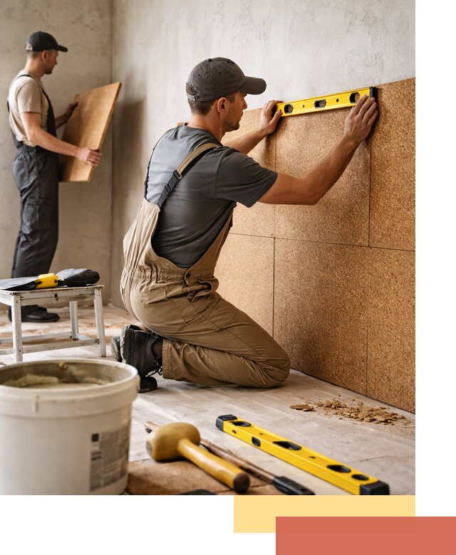 Монтаж пробковых панелей на стены в Верхнем Уфалее быстро и качественно