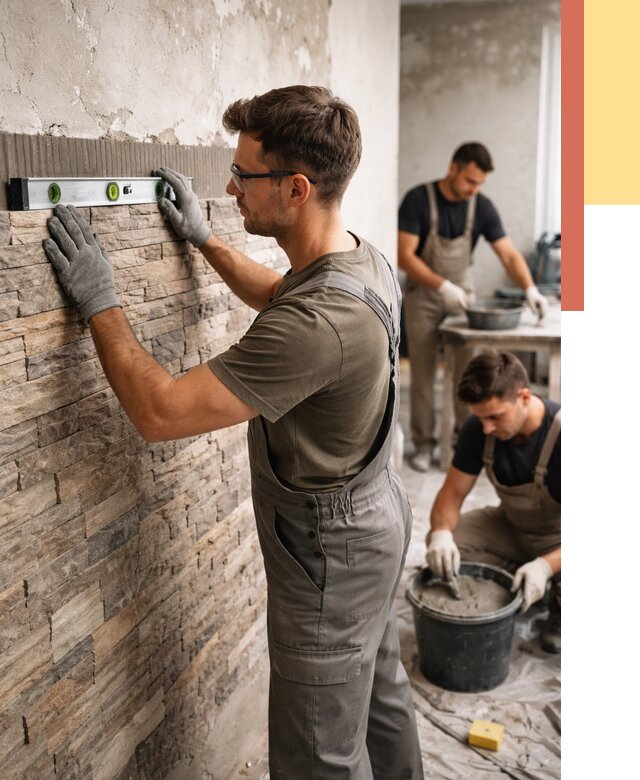 Монтаж искусственного камня в Верхнем Уфалее от 4605 руб. под ключ | ОТДЕЛОЧНИК-Врф