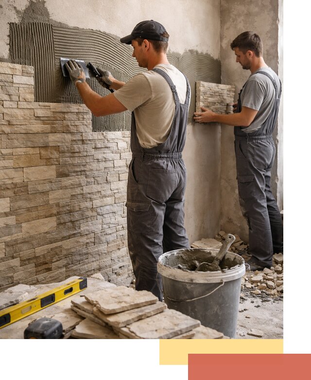 Монтаж искусственного камня в Верхнем Уфалее — облицовка стен и фасадов