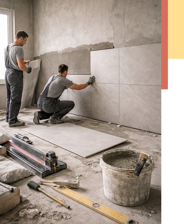 Облицовка стен керамогранитом в Верхнем Уфалее от 4298 руб./м² — услуги под ключ | ОТДЕЛОЧНИК-Врф