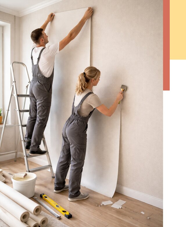 Поклейка флизелиновых обоев в Верхнем Уфалее от 6140 руб. | Быстро и недорого — ОТДЕЛОЧНИК-Врф