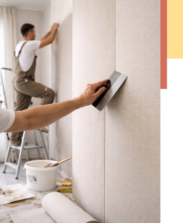 Поклейка текстильных обоев в Верхнем Уфалее от 4605 руб. под ключ | ОТДЕЛОЧНИК-Врф