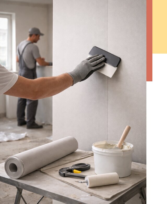 Поклейка обоев под покраску в Верхнем Уфалее от 3582 руб. за м2 | ОТДЕЛОЧНИК-Врф