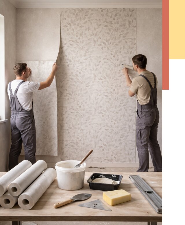 Поклейка обоев с подбором рисунка в Верхнем Уфалее от 3582 руб. | ОТДЕЛОЧНИК-Врф - быстро и недорого