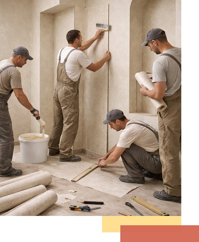 Поклейка обоев на сложные стены и неровные поверхности в Верхнем Уфалее