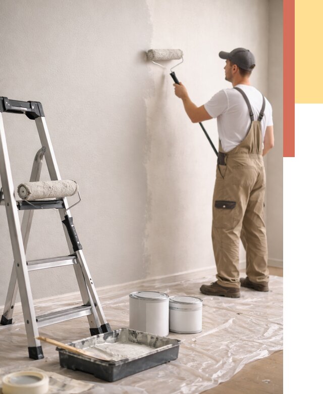 Покраска стен латексной краской в Верхнем Уфалее от 4605 руб. за м2 | ОТДЕЛОЧНИК-Врф