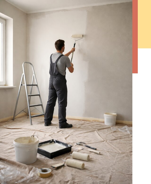 Покраска стен моющейся краской в Верхнем Уфалее от 358 руб./м² — быстро и недорого | ОТДЕЛОЧНИК-Врф