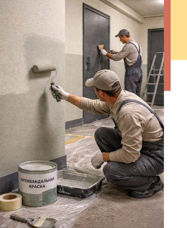 Покраска стен антивандальной краской в Верхнем Уфалее от 4605 руб./м² под ключ | ОТДЕЛОЧНИК-Врф