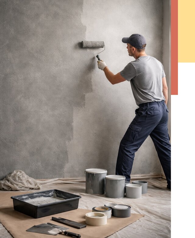 Покраска стен под бетон в Верхнем Уфалее от 665 руб. за м2 — быстро и недорого | ОТДЕЛОЧНИК-Врф