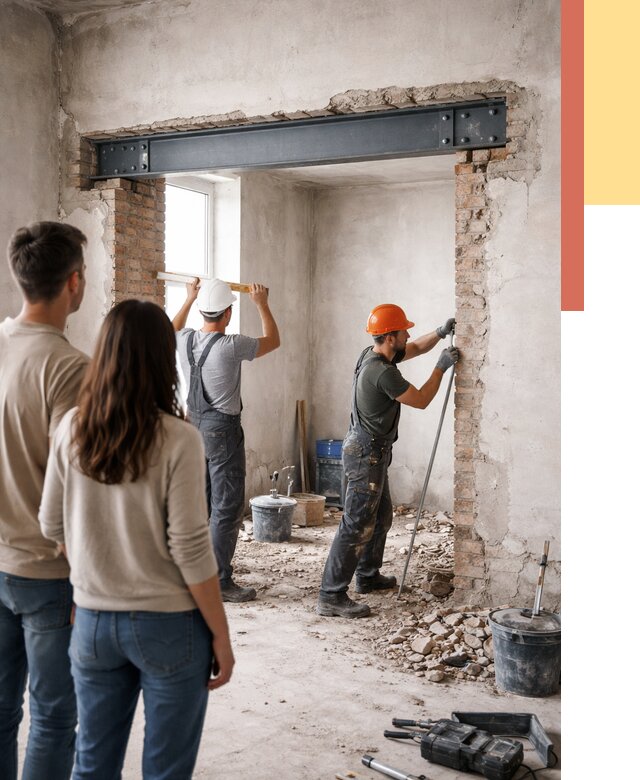 Усиление проема в стене в Верхнем Уфалее от 9722 руб. — усиление дверного проема металлоконструкцией | ОТДЕЛОЧНИК-Врф