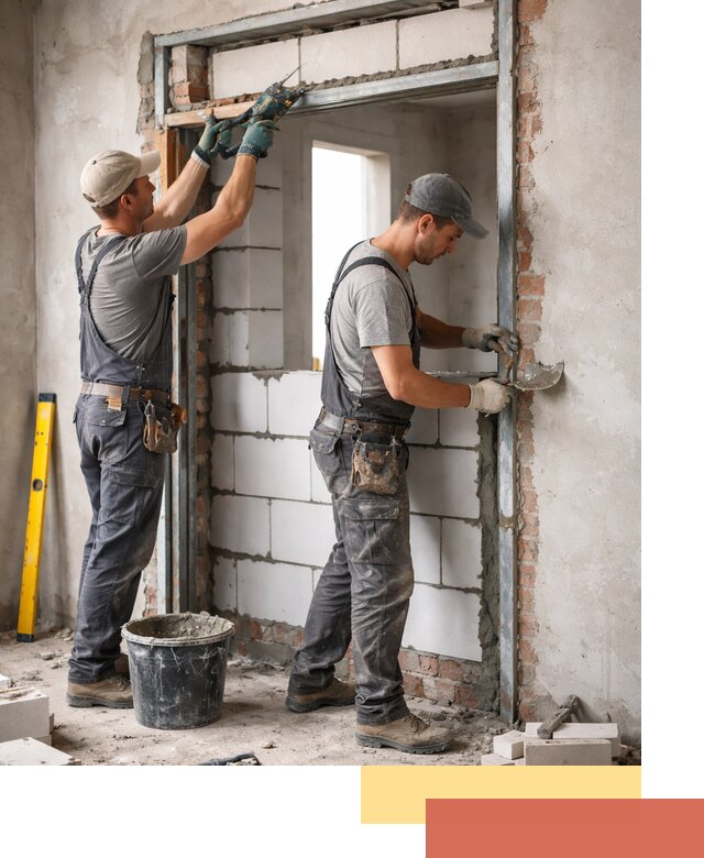 Закладка дверного проема под ключ в Верхнем Уфалее: демонтаж, монтаж, отделка