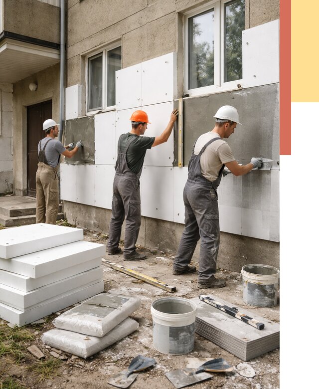 Утепление стен пенопластом в Верхнем Уфалее от 1791 руб. — недорого и под ключ | ОТДЕЛОЧНИК-Врф