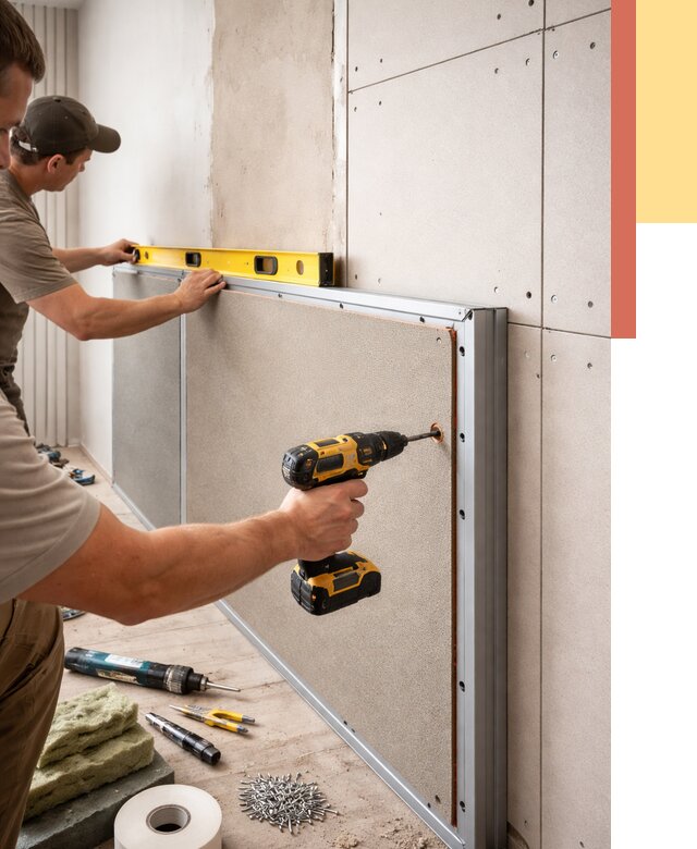 Шумоизоляция стен панелями ЗИПС в Верхнем Уфалее от 2251 руб./м² под ключ | ОТДЕЛОЧНИК-Врф