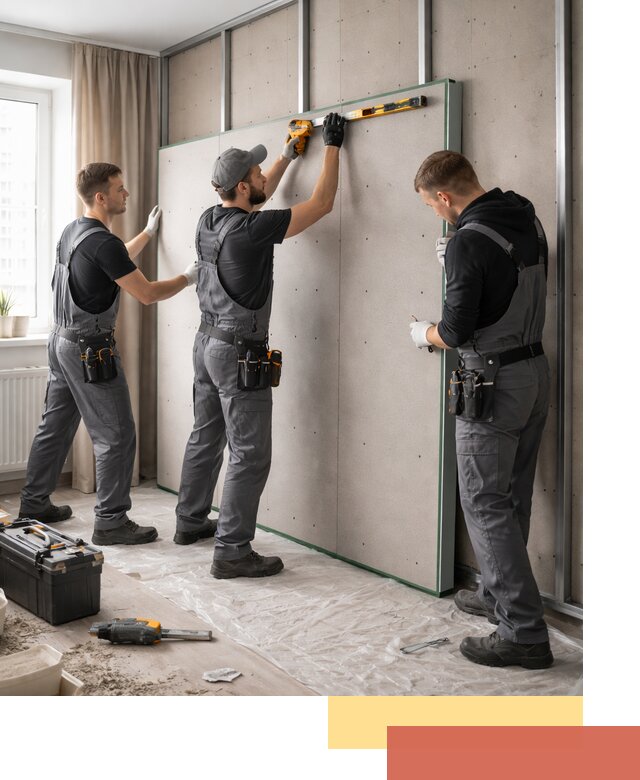 Шумоизоляция стен панелями ЗИПС в Верхнем Уфалее для жилых и коммерческих помещений