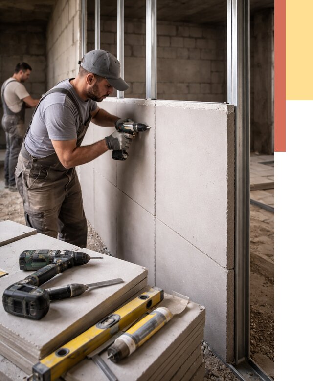 Кладка влагостойких перегородок ПГП в Верхнем Уфалее от 1228 руб. под ключ | ОТДЕЛОЧНИК-Врф