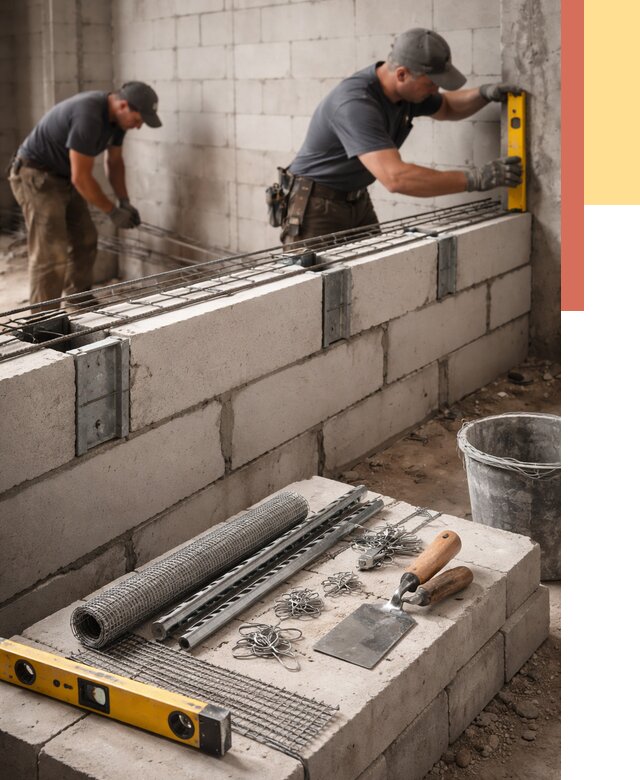Армирование кладки перегородок в Верхнем Уфалее от 768 руб. под ключ | ОТДЕЛОЧНИК-Врф