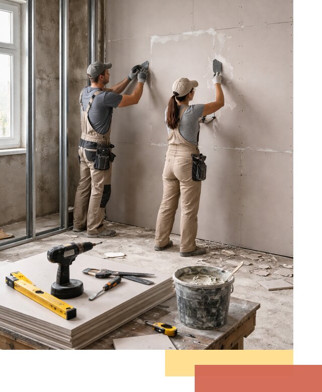 Монтаж двухслойной перегородки из гипсокартона в Верхнем Уфалее