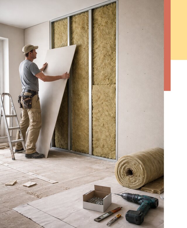 Перегородка из гипсокартона с шумоизоляцией в Верхнем Уфалее от 3193 руб. | ОТДЕЛОЧНИК-Врф