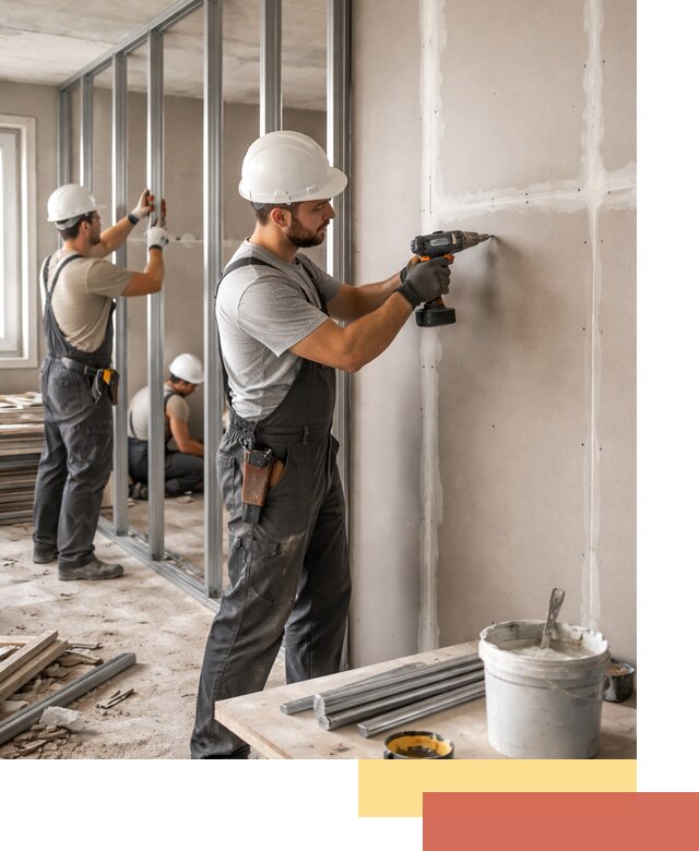 Перегородки из огнестойкого гипсокартона в Верхнем Уфалее под ключ