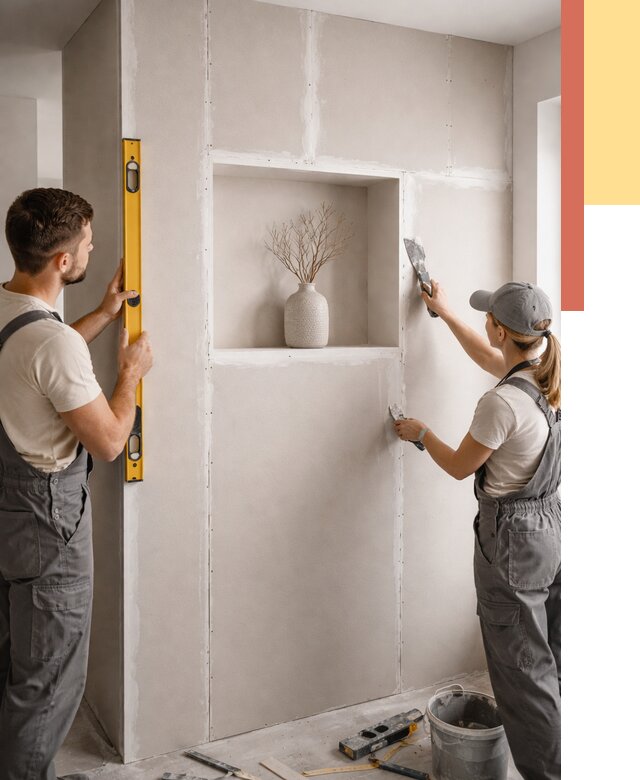 Перегородка из гипсокартона с нишей в Верхнем Уфалее от 3326 руб. под ключ | ОТДЕЛОЧНИК-Врф