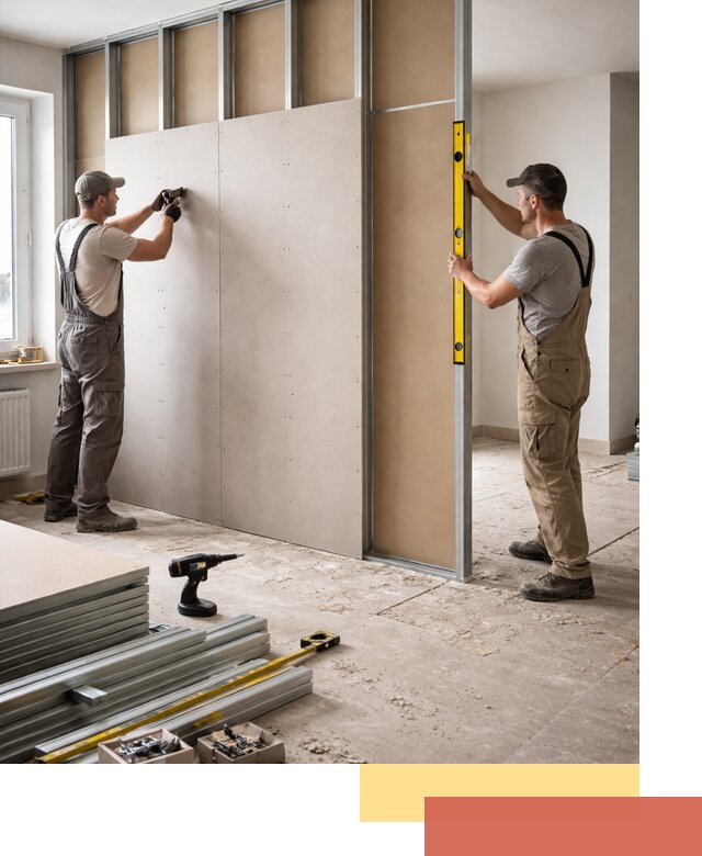 Зонирующая перегородка из гипсокартона под ключ в Верхнем Уфалее