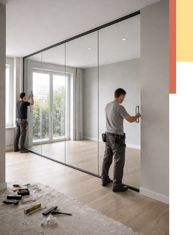 Изготовление стеклянных перегородок в Верхнем Уфалее от 12639 руб. под ключ | ОТДЕЛОЧНИК-Врф