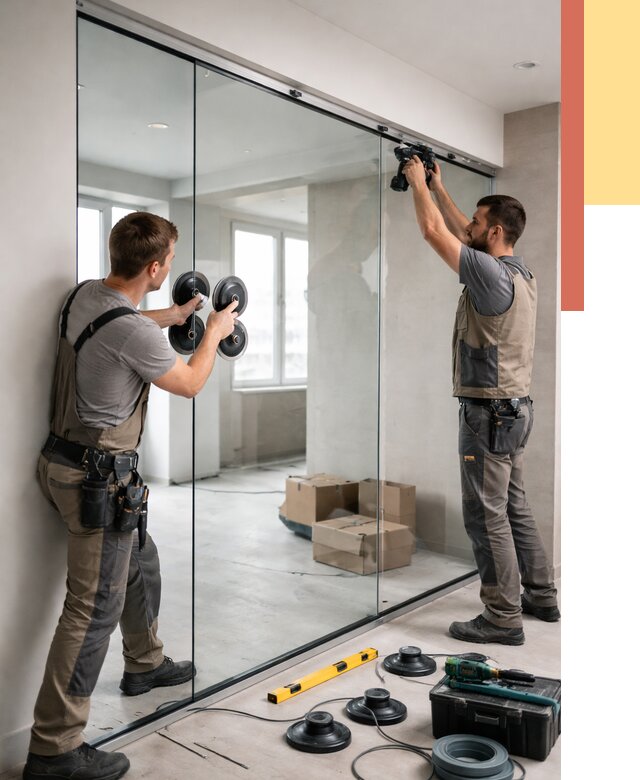 Монтаж стеклянных перегородок в Верхнем Уфалее от 6652 руб. | ОТДЕЛОЧНИК-Врф