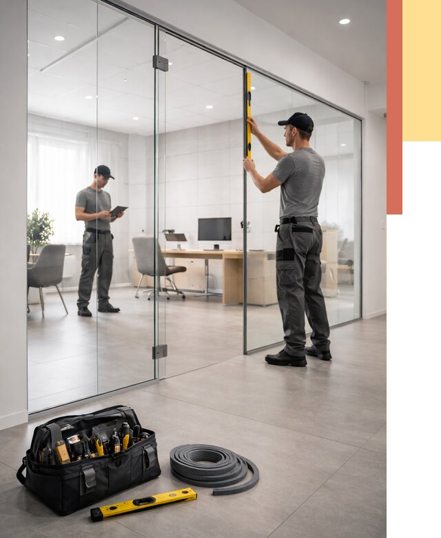 Цельностеклянные перегородки под ключ в Верхнем Уфалее от 9722 руб. — монтаж и цены | ОТДЕЛОЧНИК-Врф